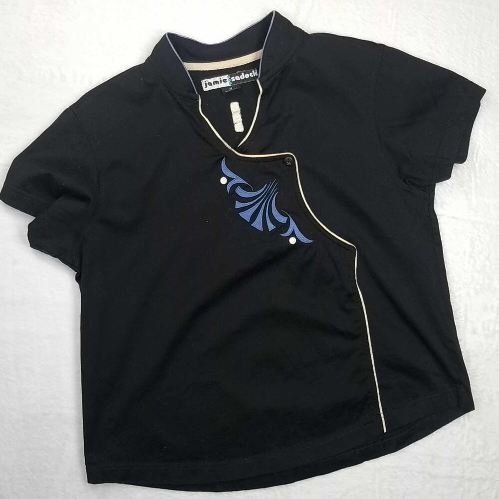 jamie sadock Golf Shirt Mandarin Collar Black